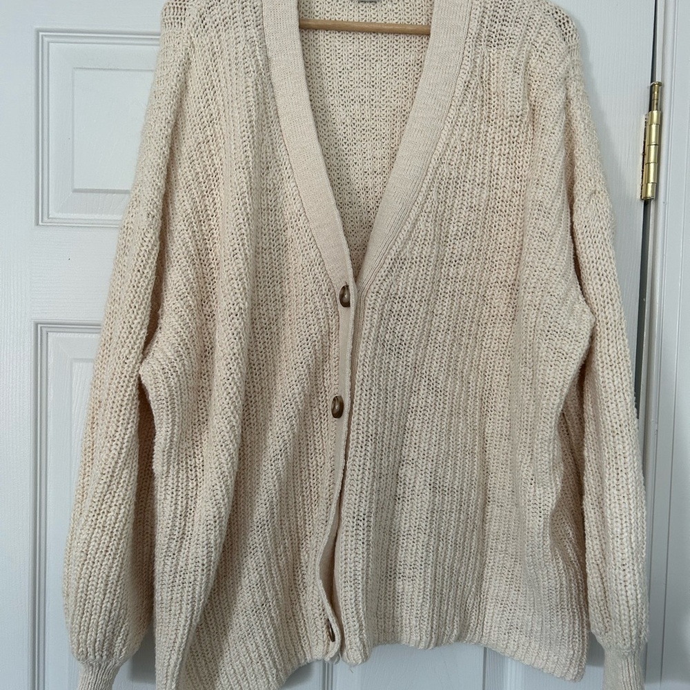 Ava & Viv Cream Button-Up Cardigan